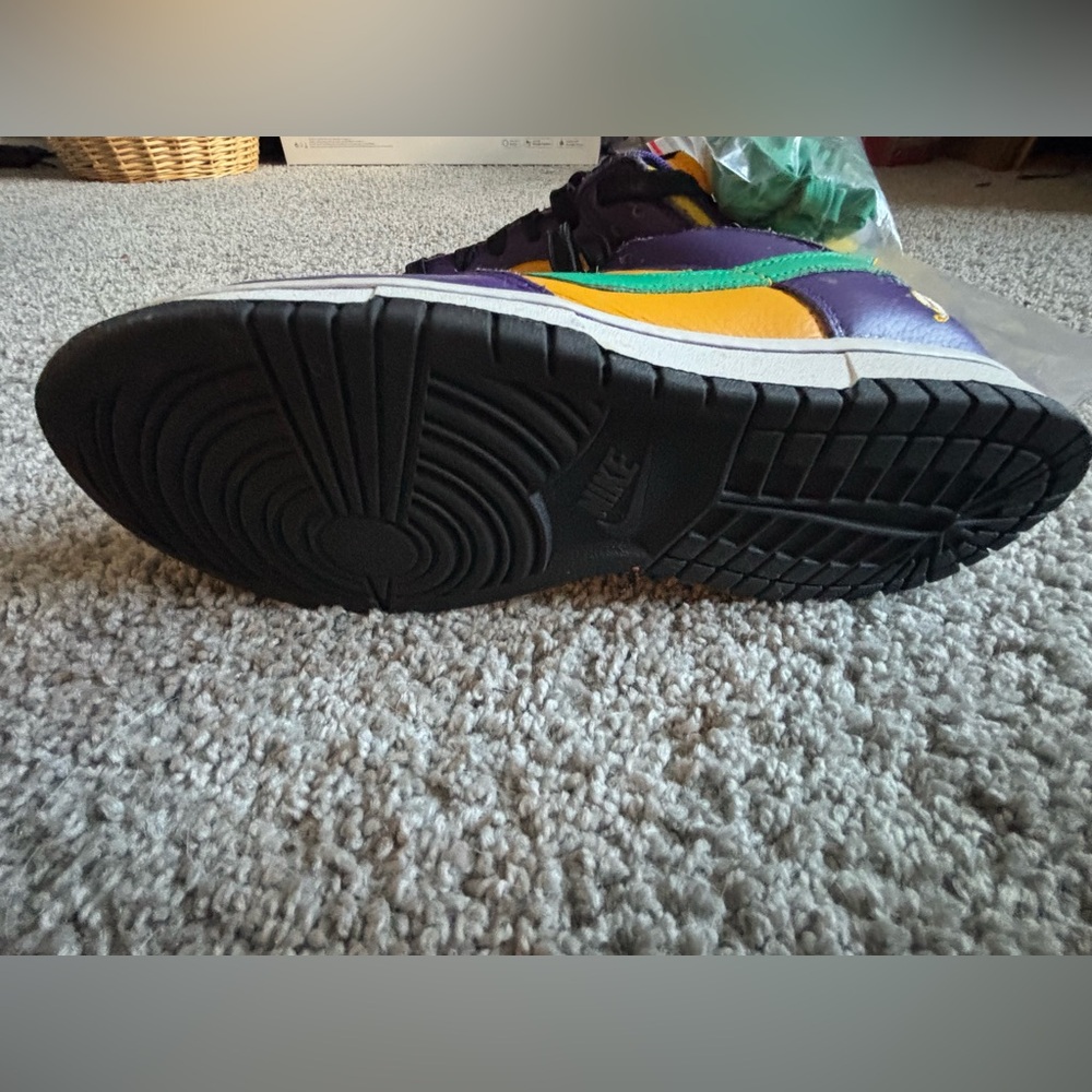 Nike Purple, Yellow, and Green Sneakers